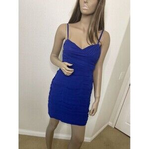 Walter Baker Dress XS Royal Blue Strapless Straps Cocktail Party Dance Mini Ruch